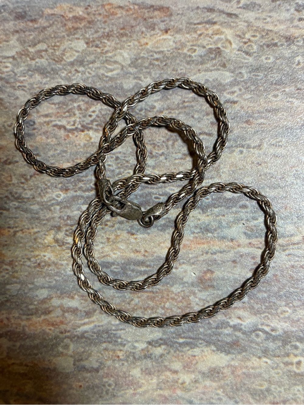 Vintage Sterling Silver Thick Rope Chain